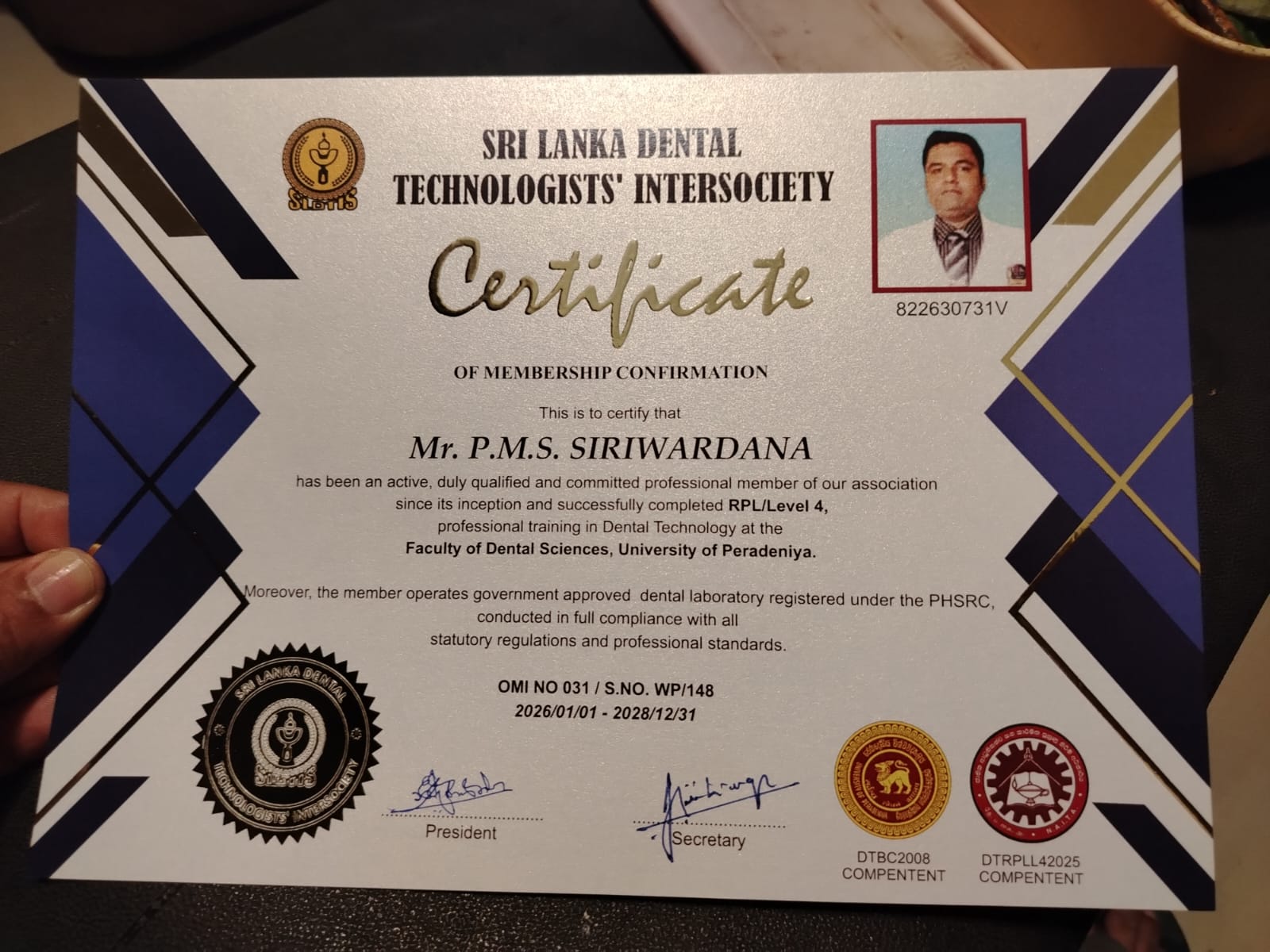 Government Approved Private Dental Laboratory - Registration No. PHSRC/OMI/31